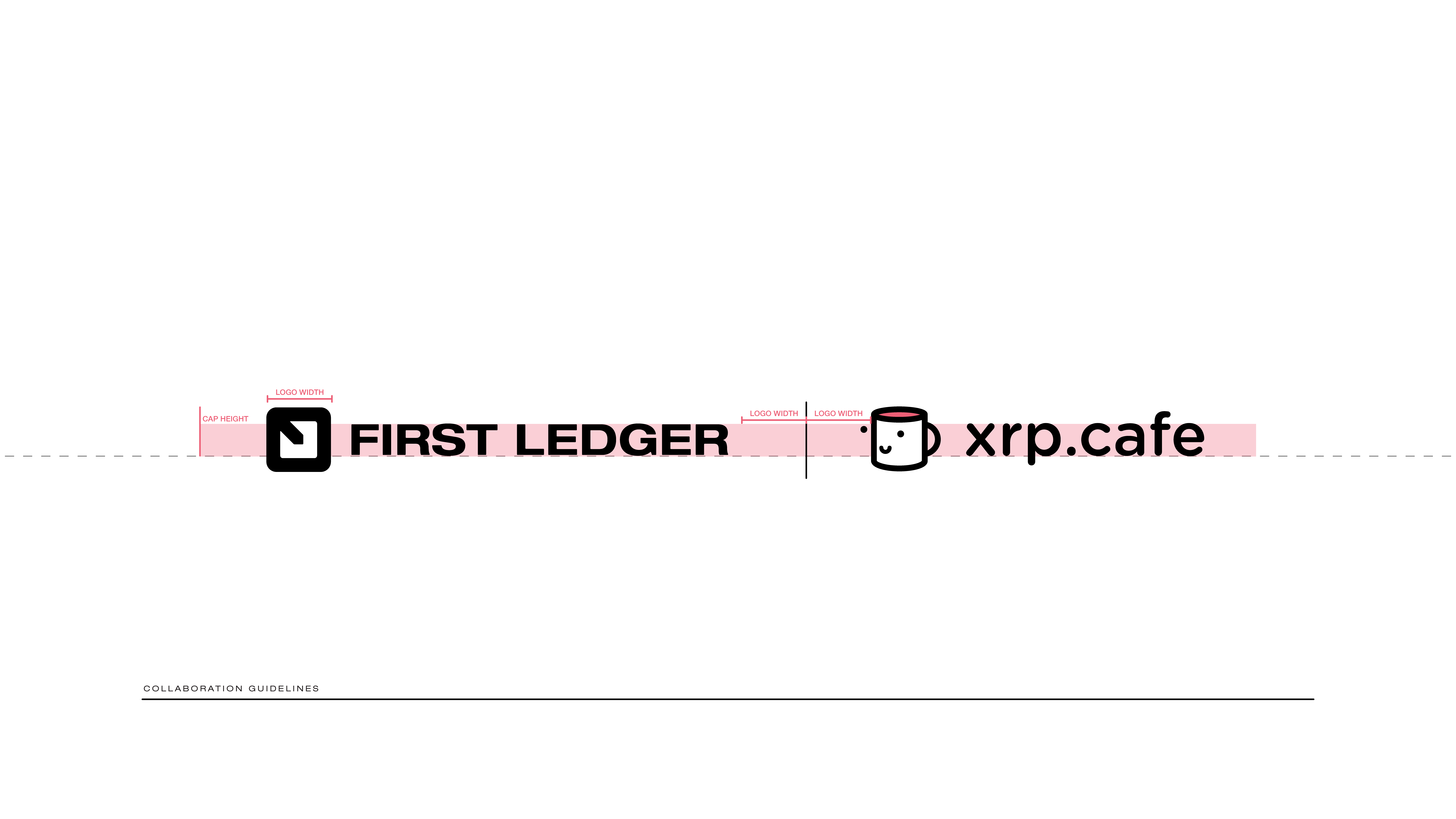 First Ledger and xrp.cafe co-branding guidelines — primary lockup