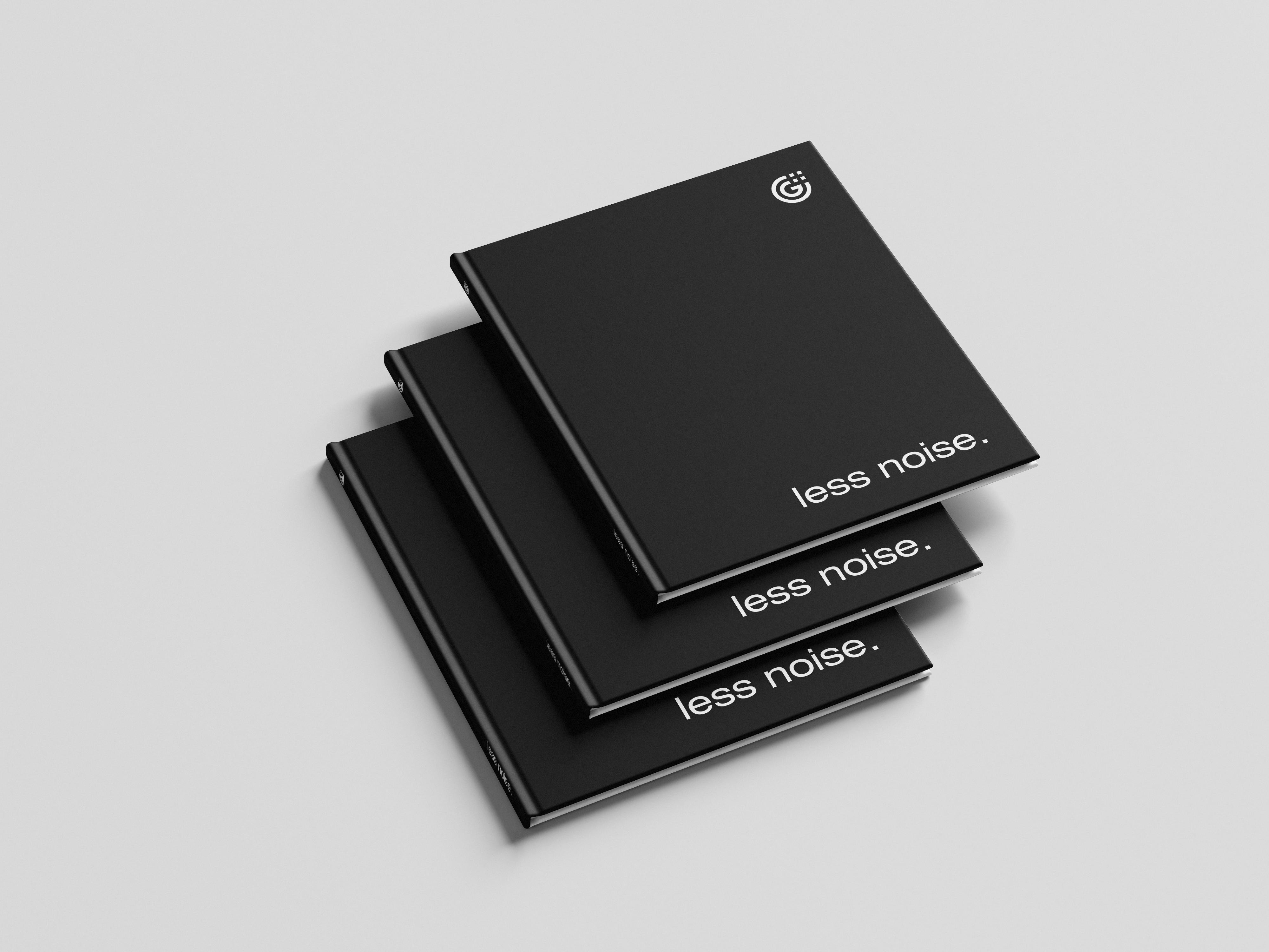 Studio Gridform Less Noise book stack