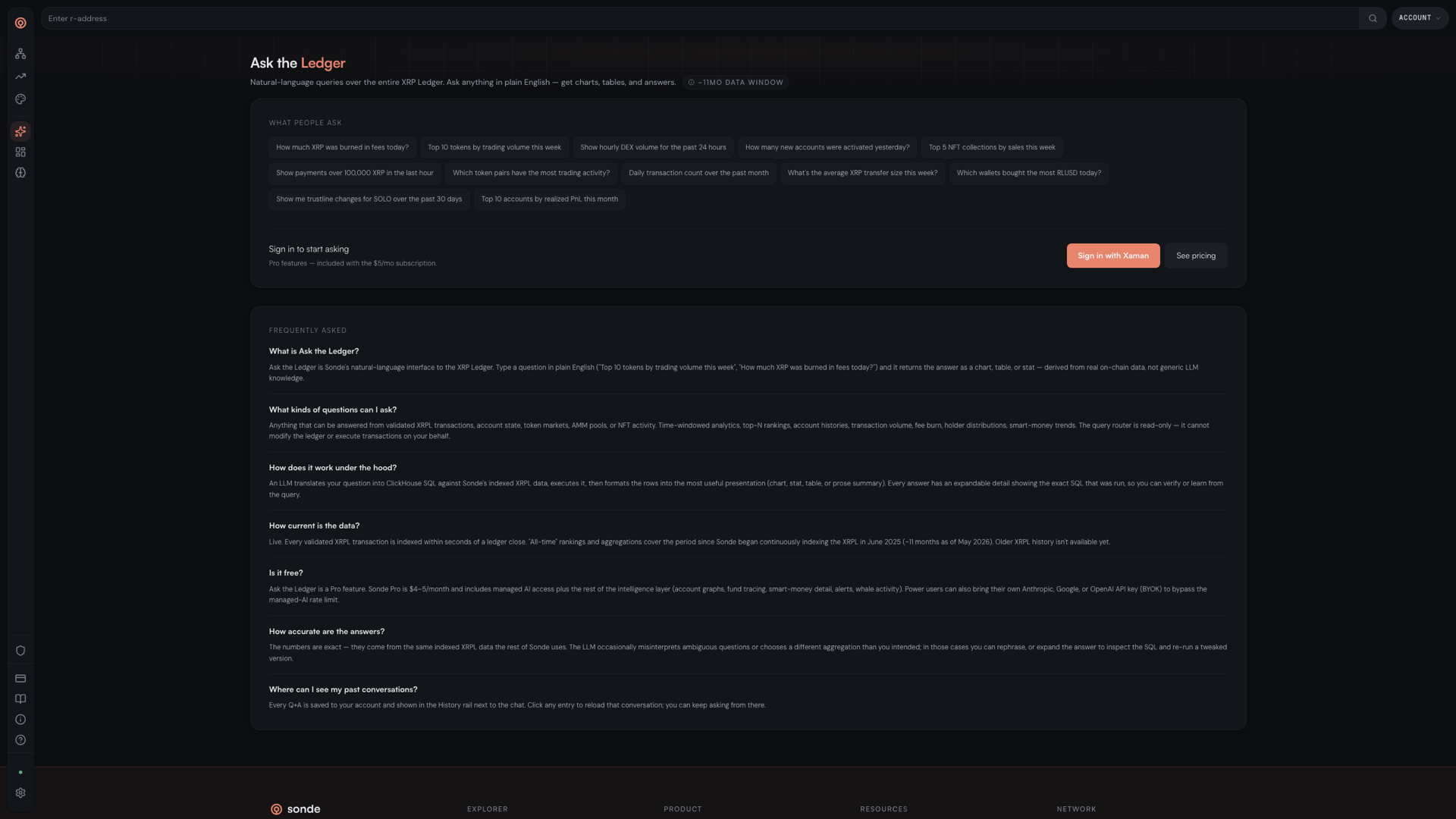 Ask the Ledger — natural-language queries over the XRP Ledger
