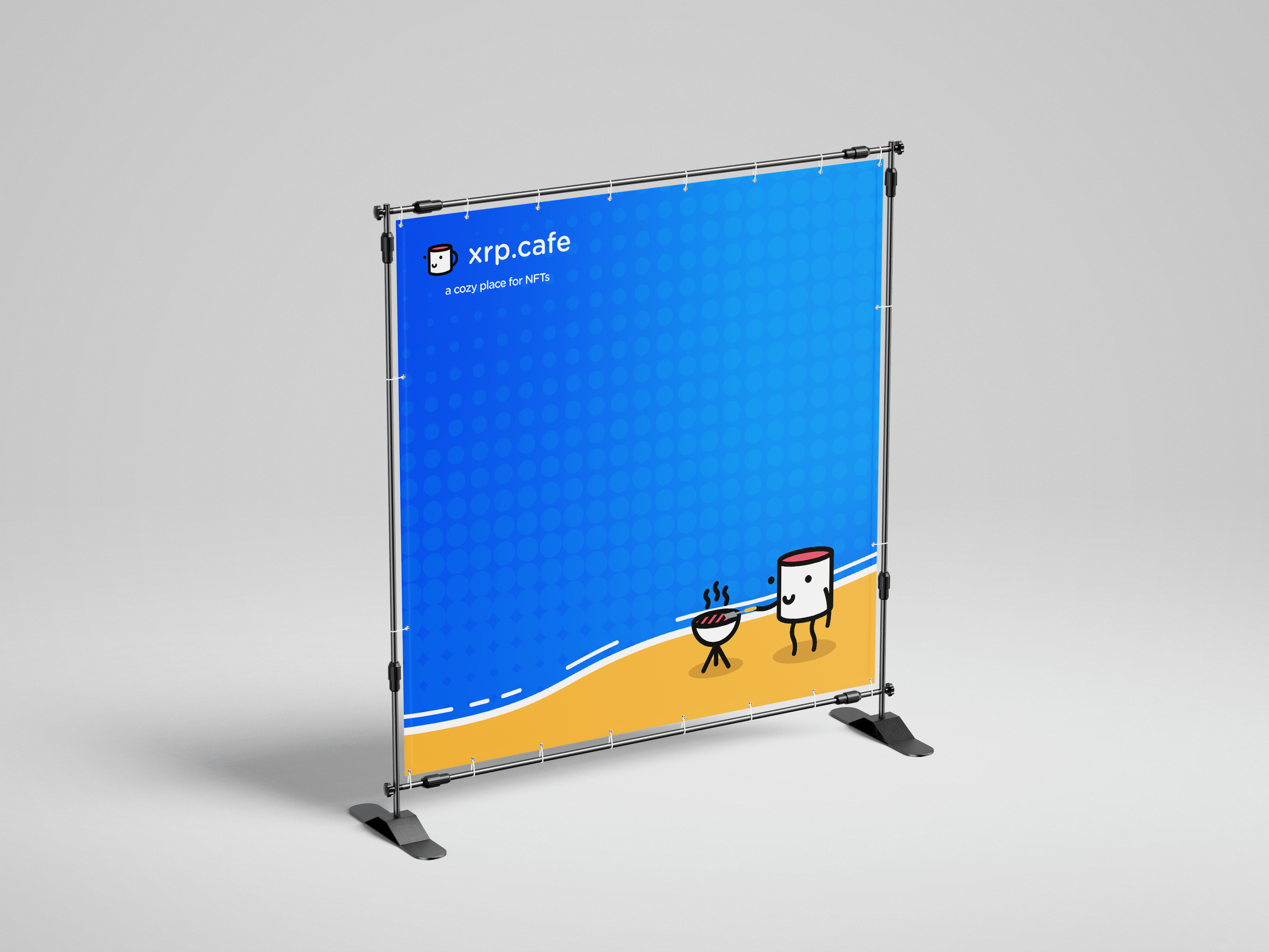 xrp.cafe event backdrop mockup