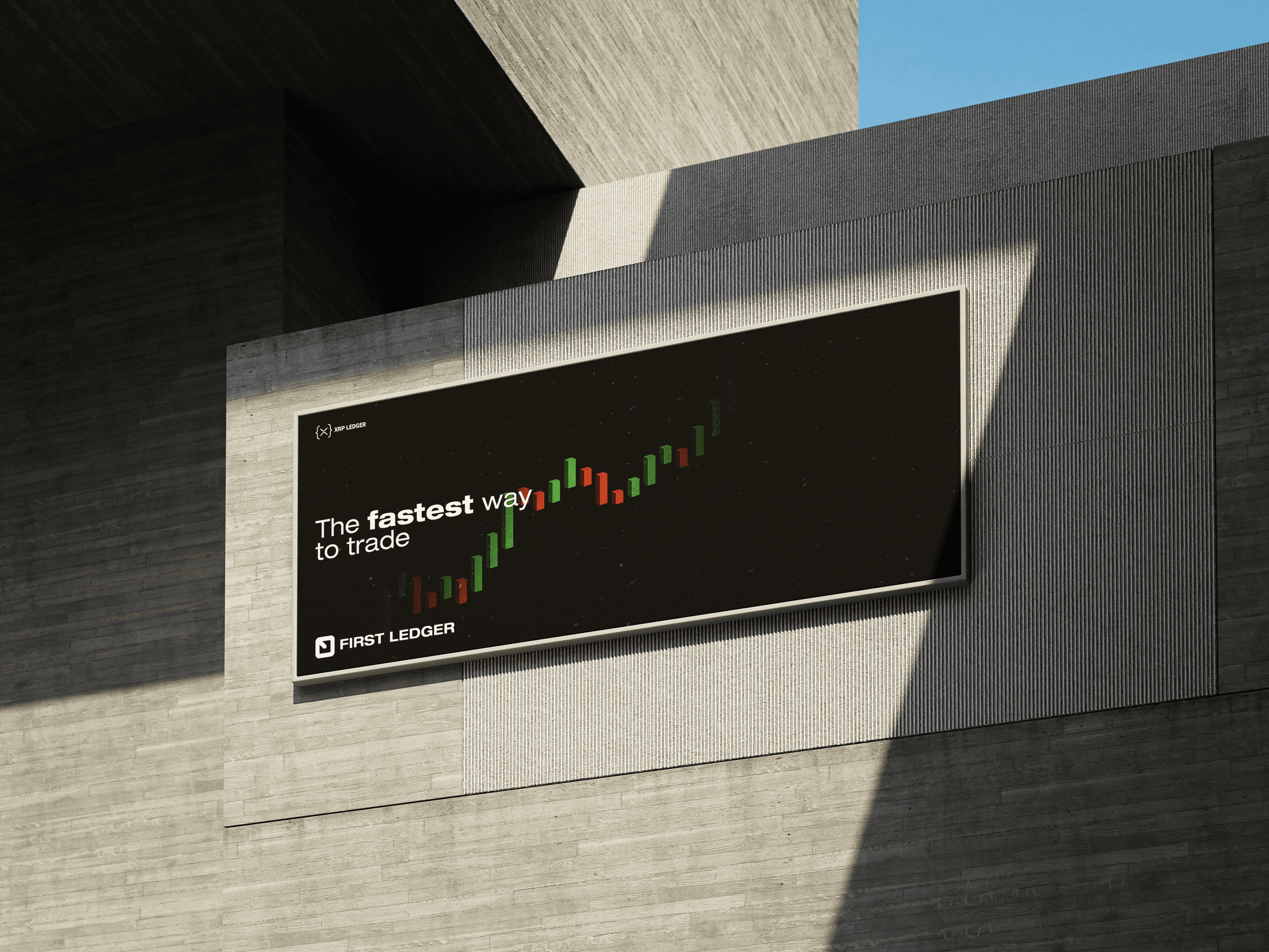 First Ledger billboard mockup — The fastest way to trade