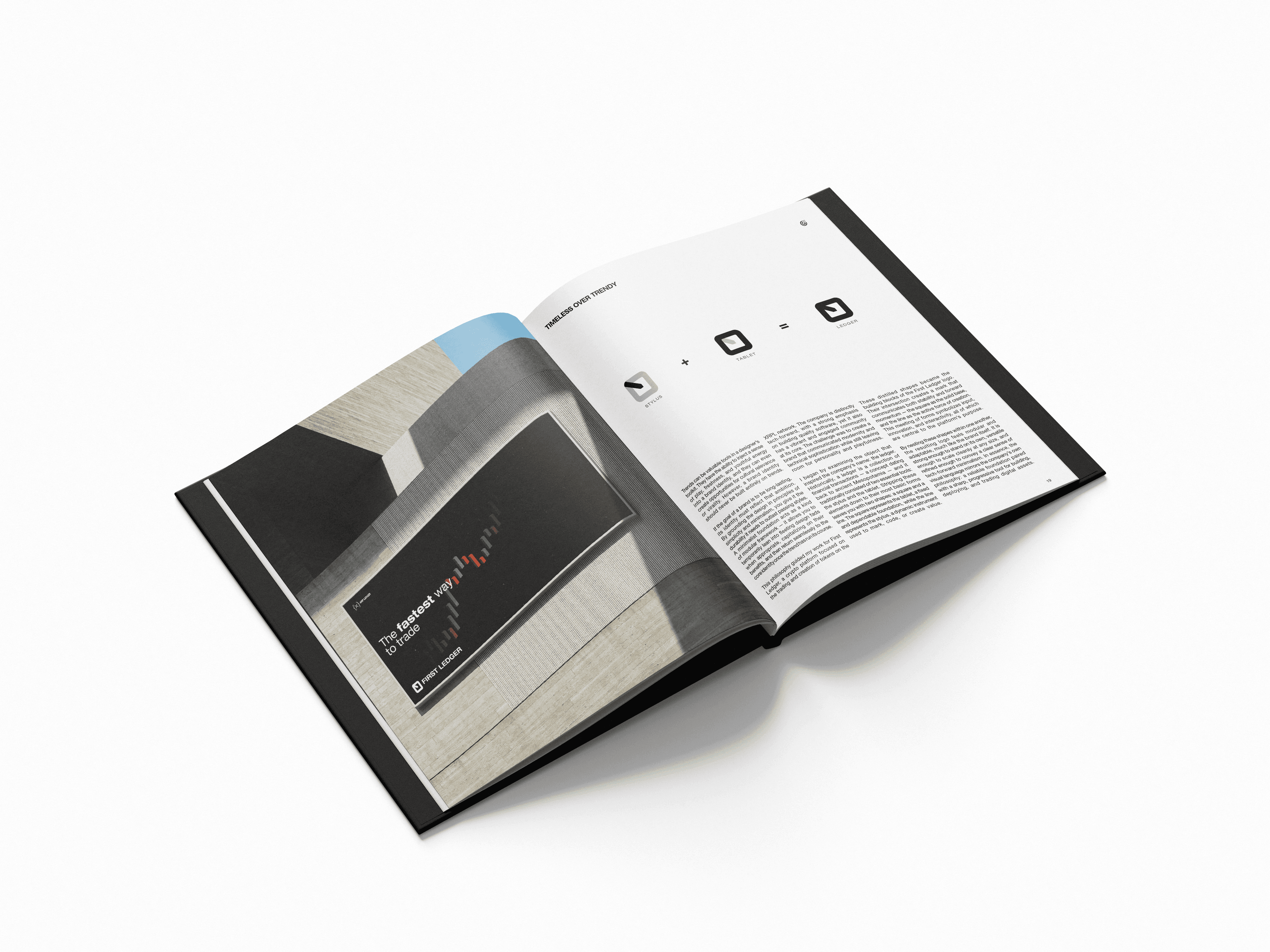 Timeless Over Trendy — First Ledger spread