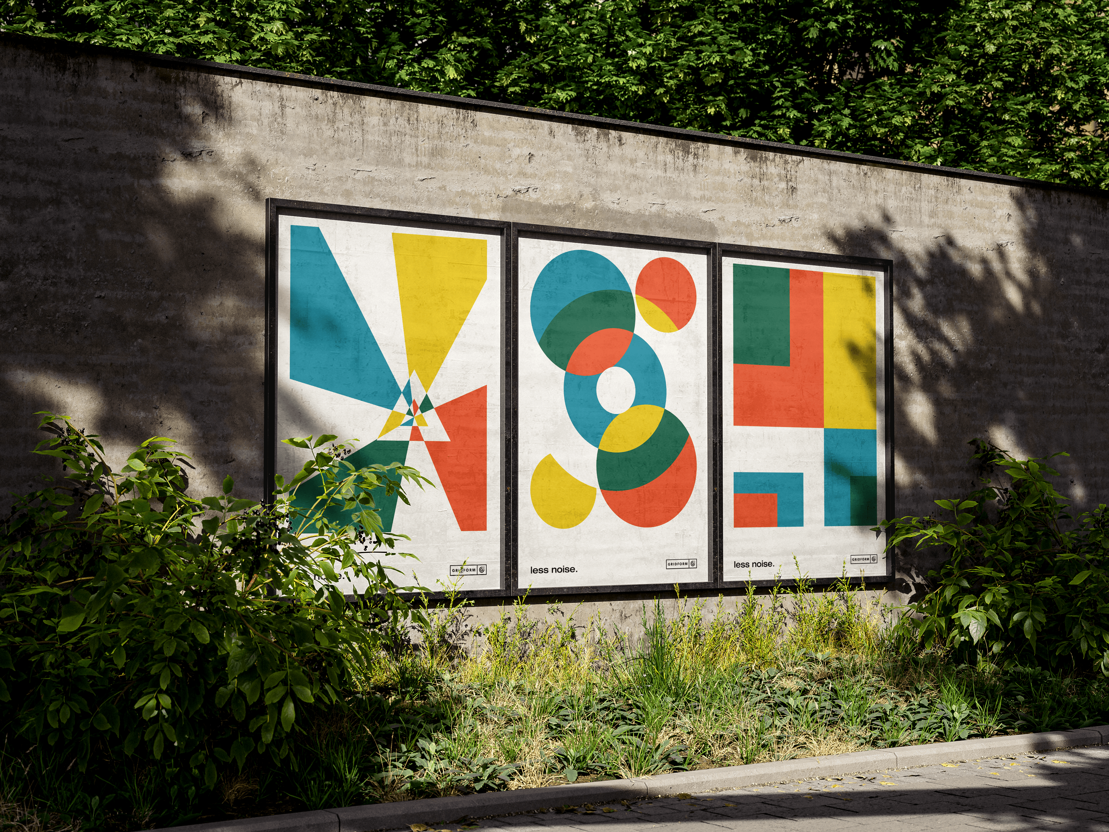 Less Noise poster series displayed on outdoor wall