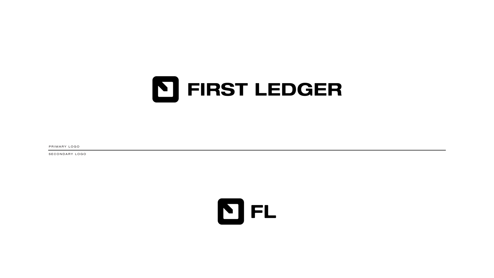 First Ledger primary and secondary logo lockups