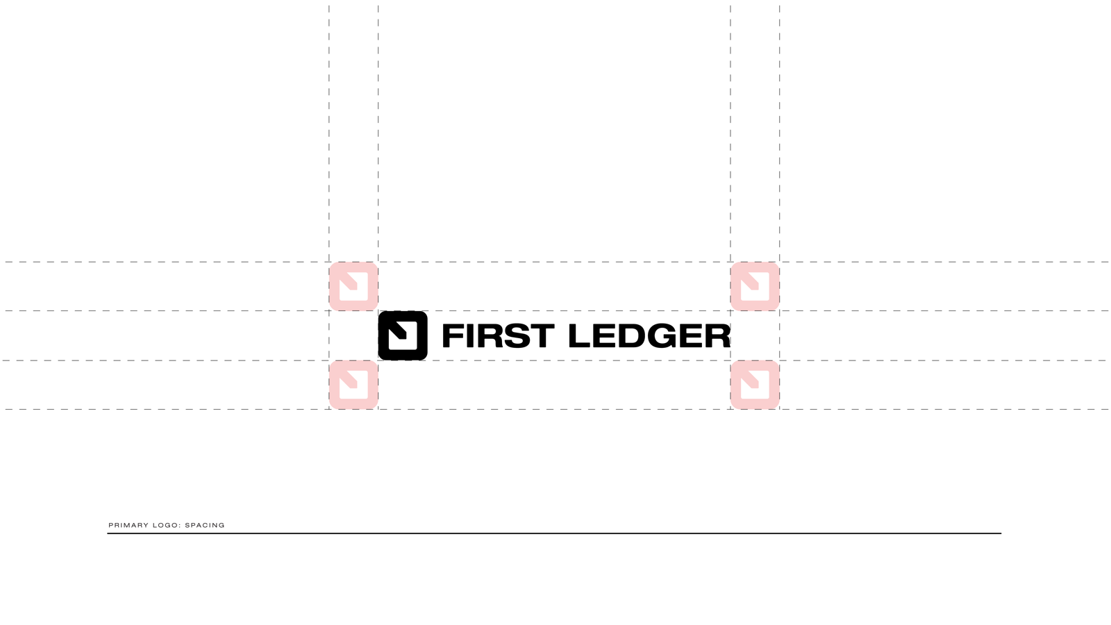 First Ledger primary logo clear-space rules