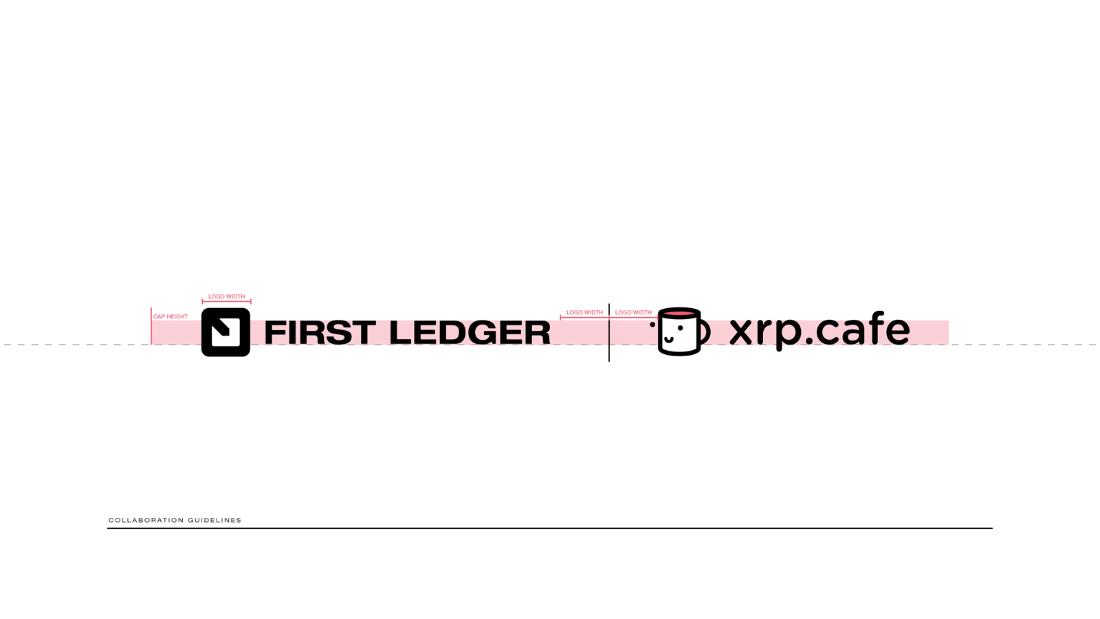 First Ledger and xrp.cafe co-branding guidelines, primary lockup