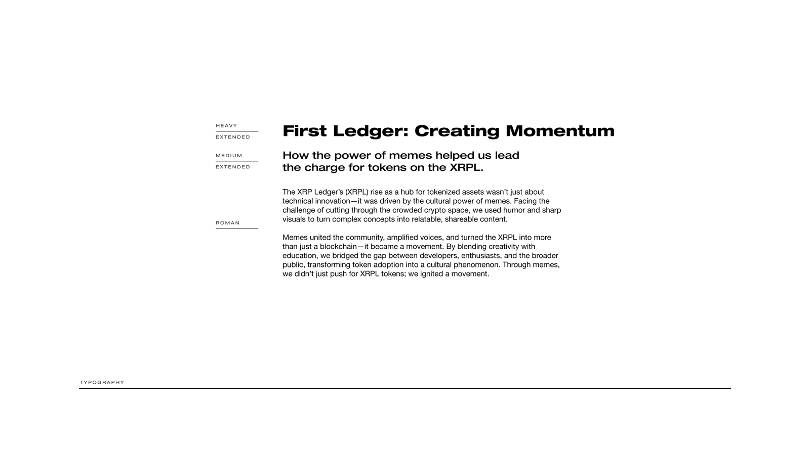 First Ledger typography system spread