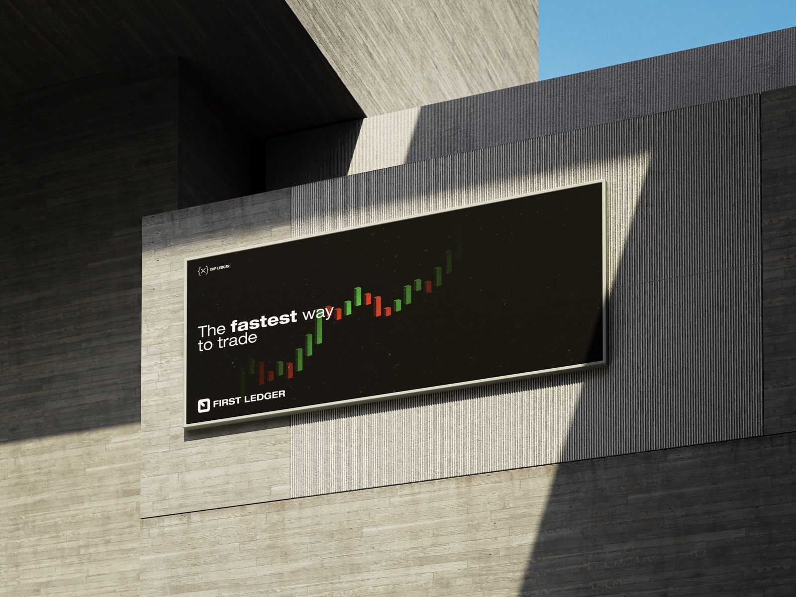 First Ledger billboard mockup: The fastest way to trade
