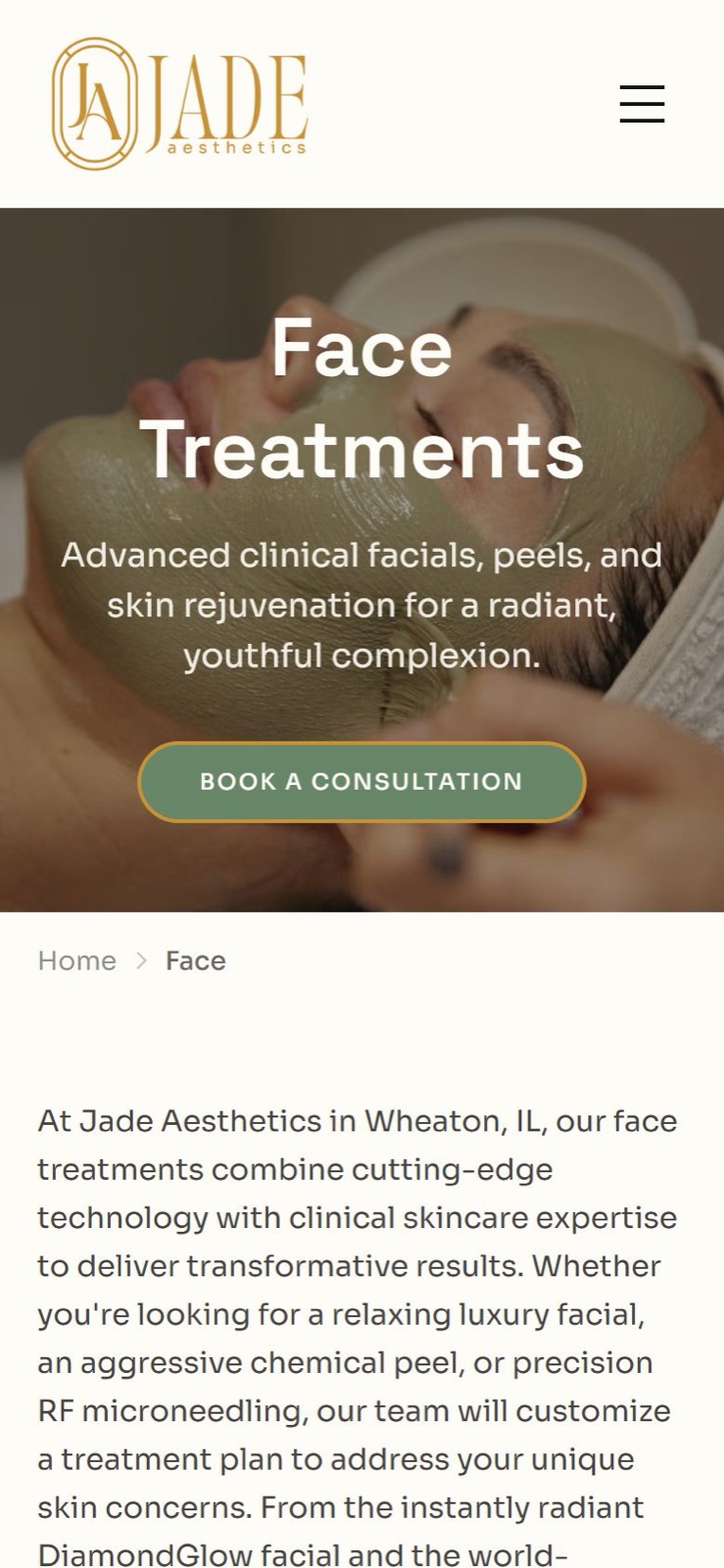 Face Treatments on a phone