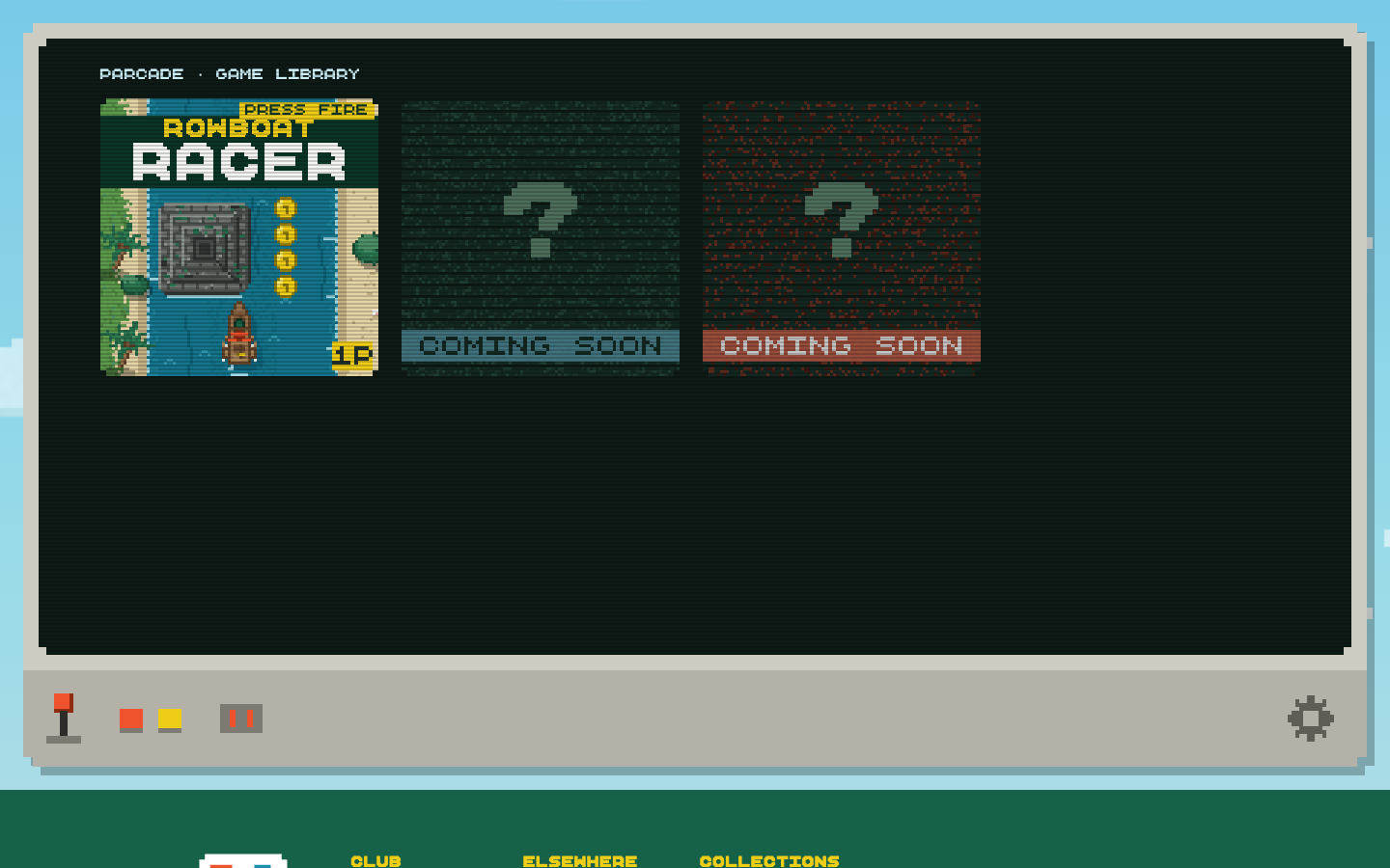 parcxrpl.com PARCade booted: the game library with Rowboat Racer live and two cabinets coming soon