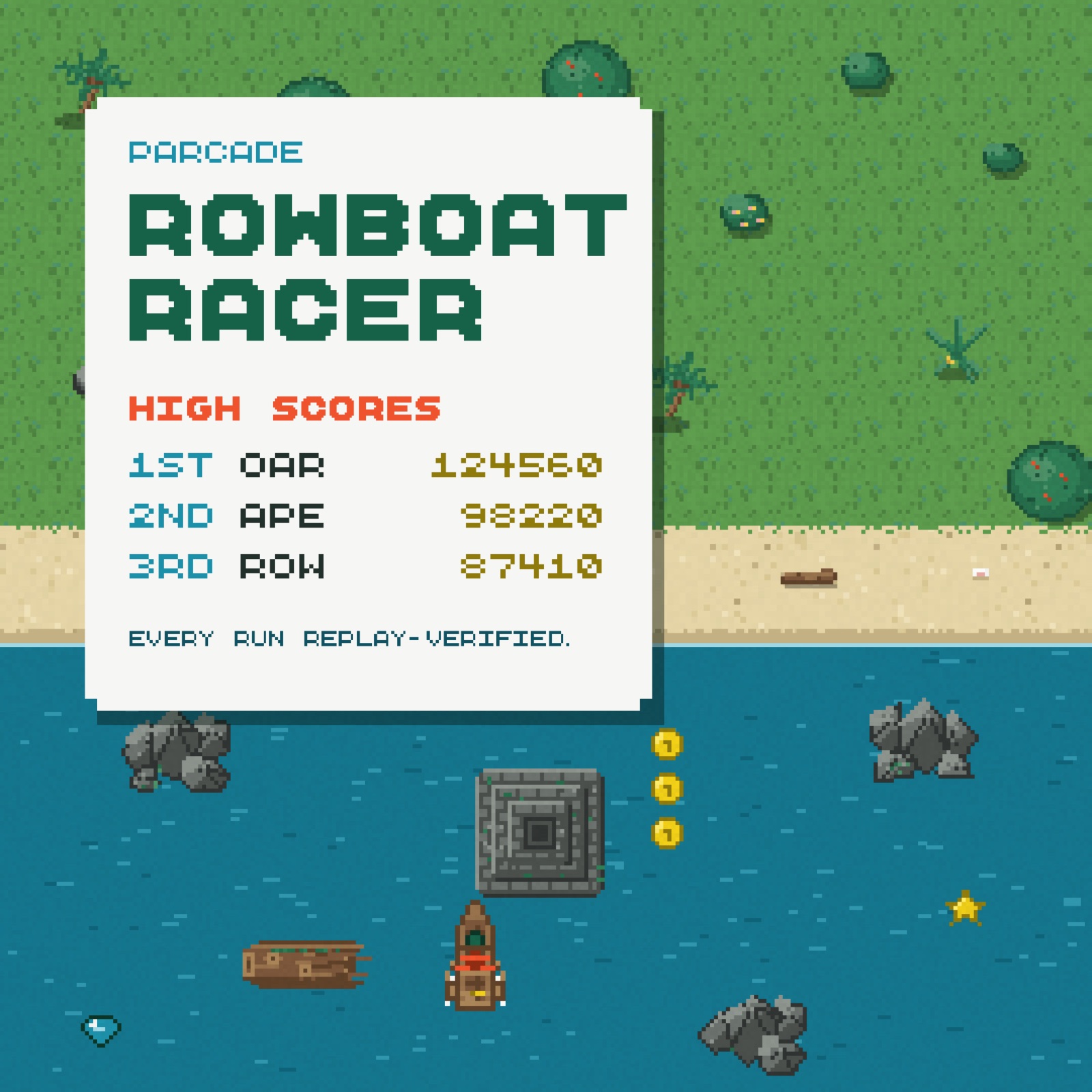 PARCade high-score board in PARC Pixel Mono