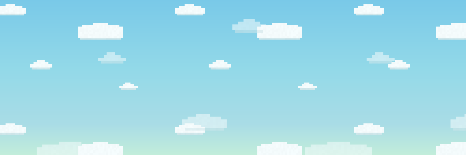 PARC X header: the box logo on the pixel-cloud sky